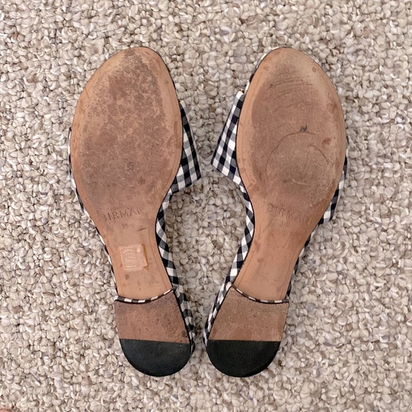 Alexandre Birman gingham black/white plaid slide sandals size 5 - Picture 3 of 3